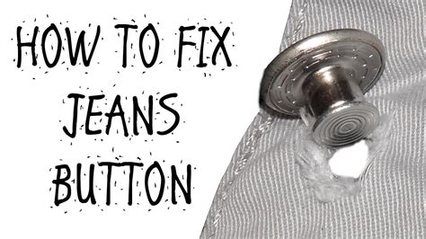 how to fix jean button|repair snap button on jeans.